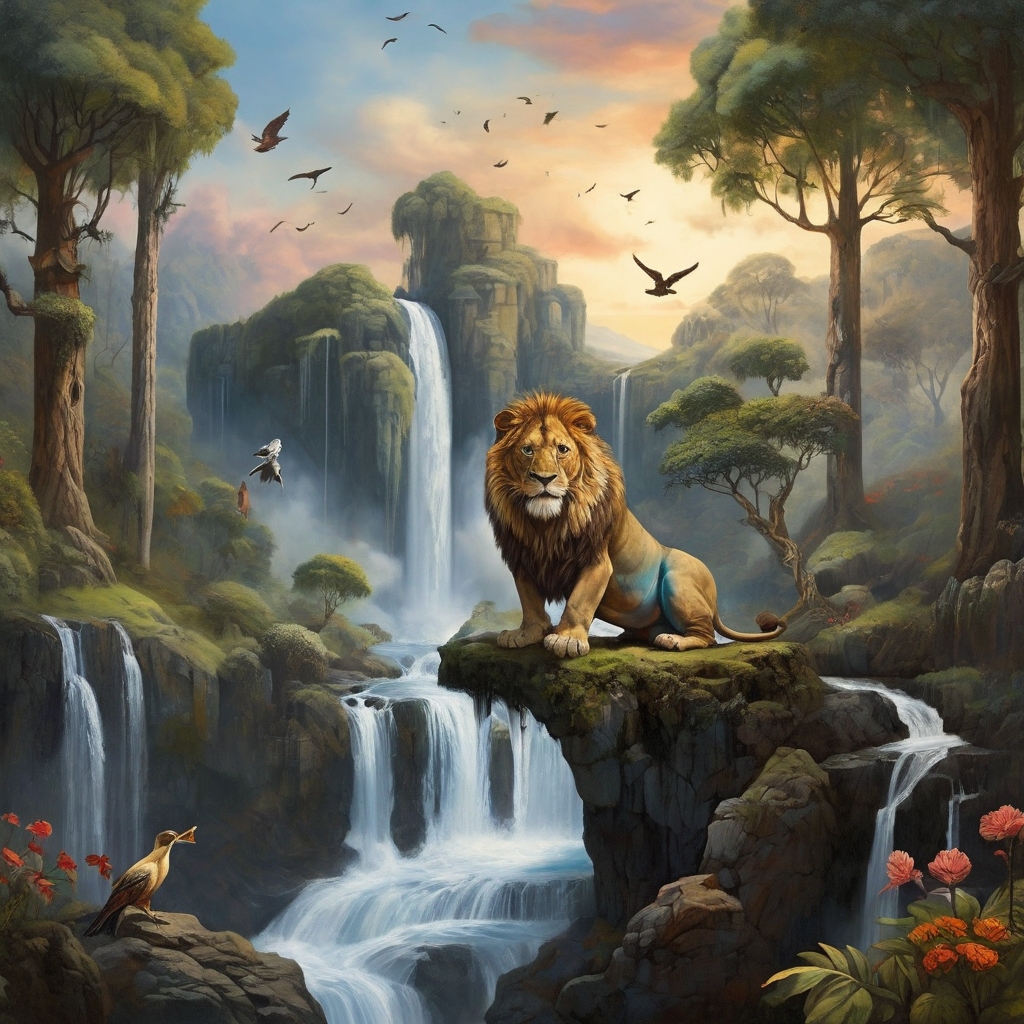 Lion in the forest