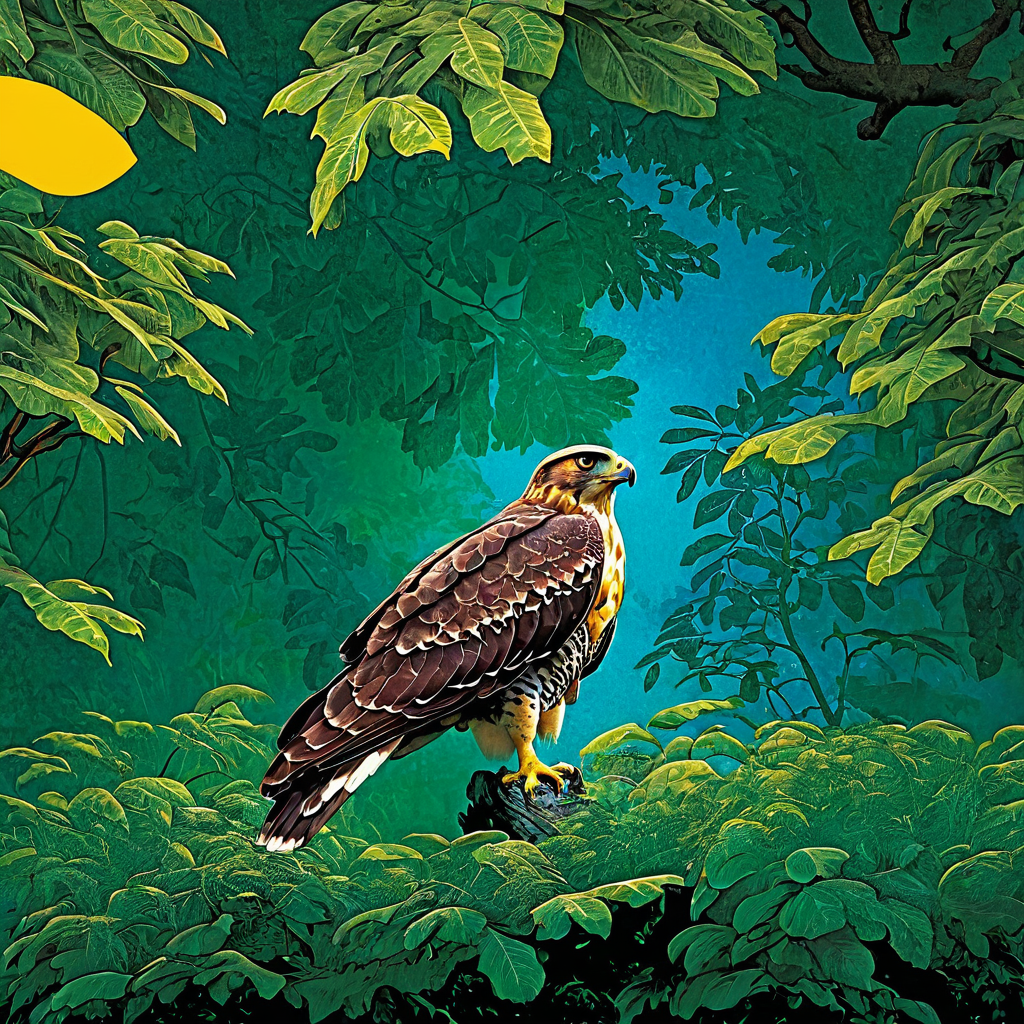 hawk in the forest