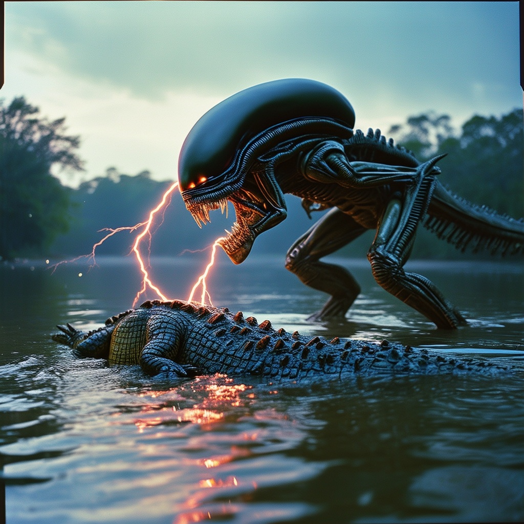 Alien and Crocodile